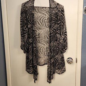 Chico's Travelers Black & White Cardigan
